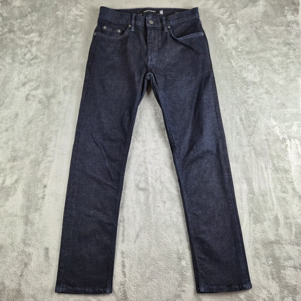 Banana Republic Selvedge Jeans Mens 29x30 Blue Denim Dark Wash Straight Stretch